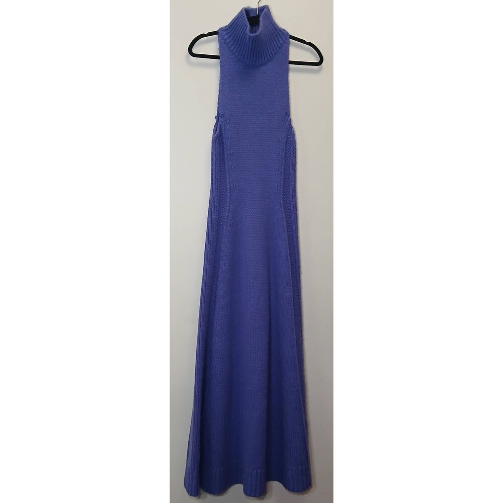 Christopher john rogers womens small wool long dress purple mockneck old money